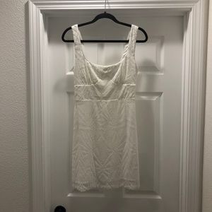 Lulu's White Sequin Square Neck Mini Dress